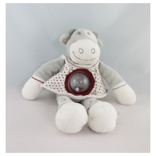 Doudou vache grise hochet