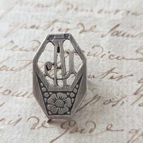 Monogramme lettres argent - en,