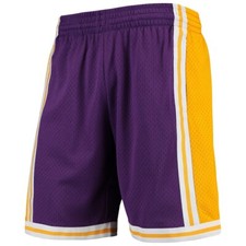 Men's Mitchell Ness Purple Los Angeles Lakers Hardwood Classics Swingman Shorts