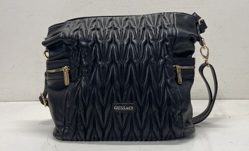 Gussaci black leather quilted - gussaci,