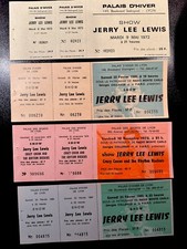 Rare Lot 4 TICKETS BILLETS DE CONCERT JERRY LEE LEWIS LIVE A LYON 1980 1972 1978