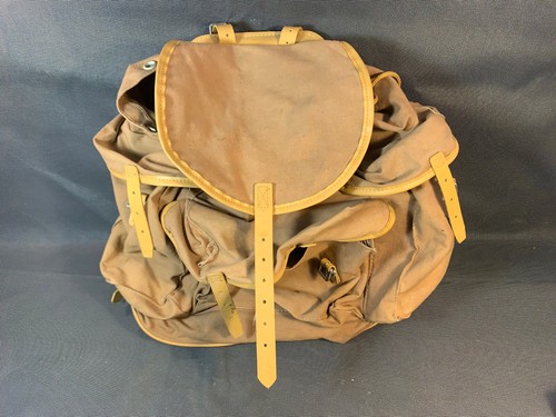 Ancien sac dos toile - à, en