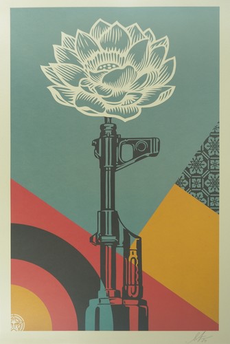 Shepard fairey 47 lotus - ak-47,