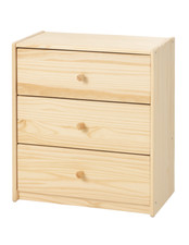 IKEA RAST 3-Drawer Chest Solid Pine Wood Storage Dresser Organizer