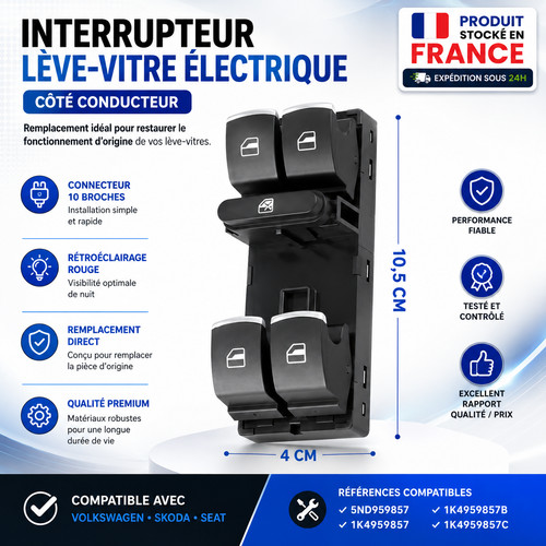 Interrupteur lève vitre - interrupteur, lève-vitre