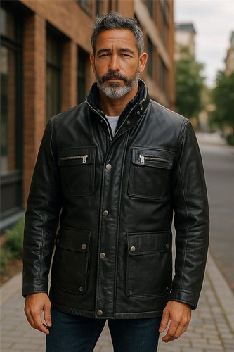 Veste militaire cuir - en,