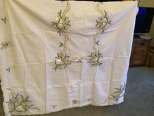 Christmas Table Cloth ( in the style of Broderie Anglaise) With Bell Motif,