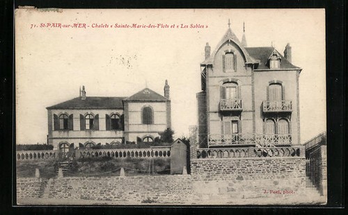 Cpa pair sur mer - cpa, chalets