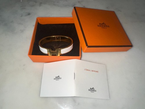 Hermes white enamel clic clac - hermes,