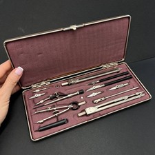 Coffret Dessin Technique Vintage URSS 1980 Kit Compas Outils Ingénierie Complet 