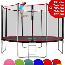 Trampoline extérieur filet de sécurité et échelle couleur et taille au choix