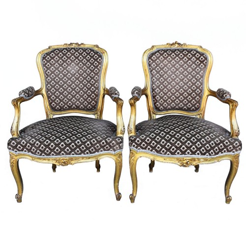 Fauteuils bois doré style