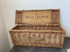 Ancien Panier Osier Caisse Bouteille Champagne Moet Et Chandon Deco Retro 