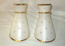2 tulipes globes abat jour diabolo verre opaline decor etoiles  vintage 1950/60