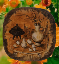 Painting - earthenware plate - painted by YOUEN QUIMPER - Brittany - Ile Batz