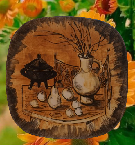 Tableau assiette en faïence - assiette,