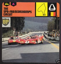 THE SPA-FRANCORCHAMPS CIRCUIT Belgium Race History CARD