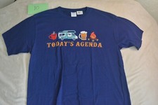 L Today's Agenda RV Camping Tee Made in Honduras Blue New