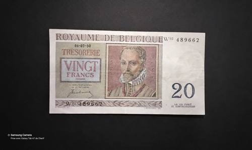 Billet banque 20fr belge - banque, :