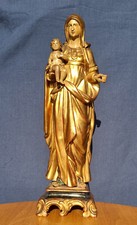 Virgin and Child Statue / Mary Gilded Wood 17th 17th 18th 18th Religion Rare