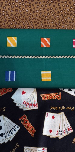 Lot coupons tissu - coton, poker