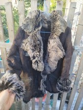 Fur Leather and Sheep Fur Coat, Modern, Size M, Also Dresses L