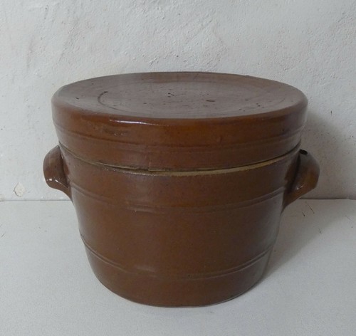 Ancien saloir grès pot à - ancien,