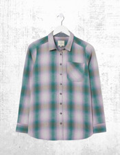 Ex Fat Face Women’s Olivia Cotton Check Shirt in Purple Multi