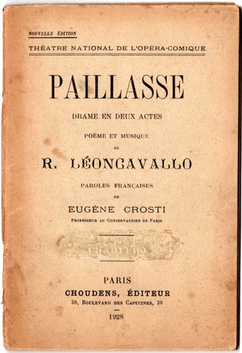 Tres ancien livret opera - ancien,
