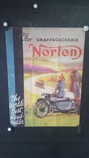 AFFICHE MOTO NORTON SIDE CAR