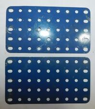 2 x PLAQUE SANS REBORDS 11,5x6cm réf 53a . PIECE MECCANO ANNEES 60 BOITE 8a à 10