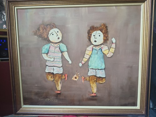 Peinture naïve huile sur - peinture,