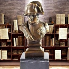 Vintage Bronze Napoleon Bonaparte Bust Statue Sculpture Marble JB France Rare