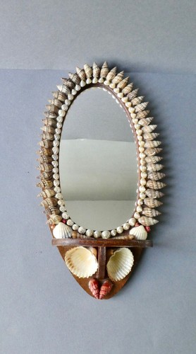 Miroir ovale bois et - miroir,