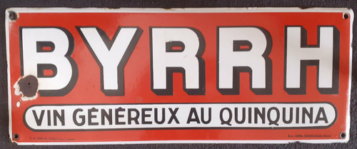 Plaque émaillée byrrh - plaque,