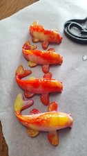 lot 4 carpe koi résine cabochons loisirs créatif création bijoux ou autres