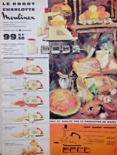 1960 MOULINEX ROBOT CHARLOTTE PRESS AD INSTANT CLEANING DISMANTLES