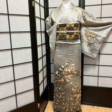 5469# Kimono Japonais Vintage Femme Tissu Soie Robe Kimono Vendu uniquement