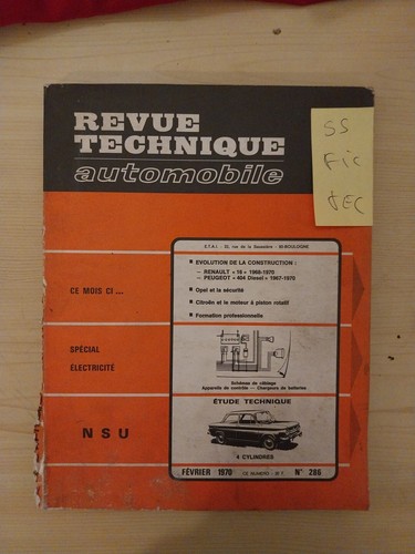 Revue technique nsu 1000 - revue, 1200