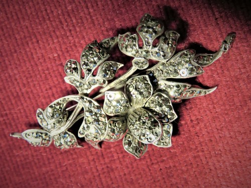 Broche argent ancienne fleur - broche,