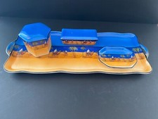 Antique Orientalist Decor Earthenware Desk Set / 1950s