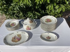 Service porcelaine Winterling Bavaria – scènes galantes – 26 pièces