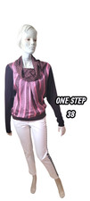 One Step Taille 38 Superbe haut top tee shirt manches longues marron rose femme