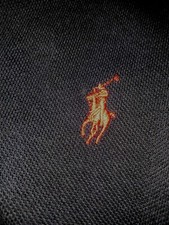 Polo Ralph Lauren Men Size L Blark bluePolo Shirt Long Sleeve Red Pony on Collar