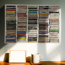 Kingdom 100 Capacity Clear Acrylic Cassette Rack | Organize Tapes and Stamp Pads