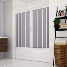 PARE BAIGNOIRE PAROI ACCORDÉON PVC PLASTIQUE PLIANTE QUART DE ROND RÉDUCTIBLE