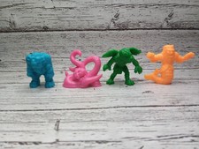 (4) Monster's In My Pocket Series 1 Lot 90's Pink Kraken, Triton, Behemoth Tengu