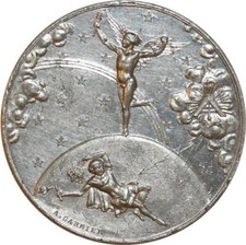 H3539 Rare Médaille Globe Celeste Anges 22 23 24 Février 1848 Révolution UNC