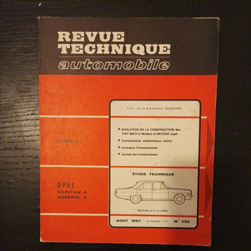 Revue technique opel kapitan - technique, a
