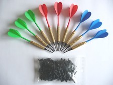 9 flechettes darts a pointes plastiques + 100 pointes